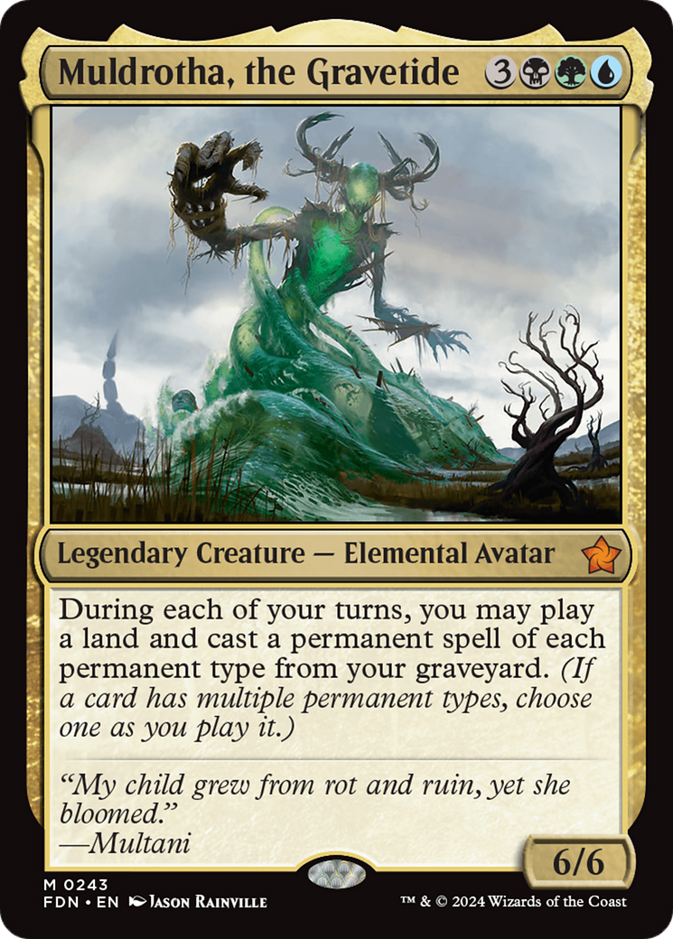 Muldrotha, the Gravetide - Mythic Legendary Creature — Elemental Avatar card from Foundations