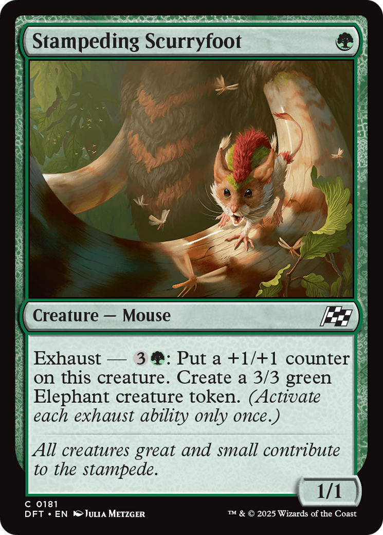 Stampeding Scurryfoot - Common Creature — Mouse card from Aetherdrift