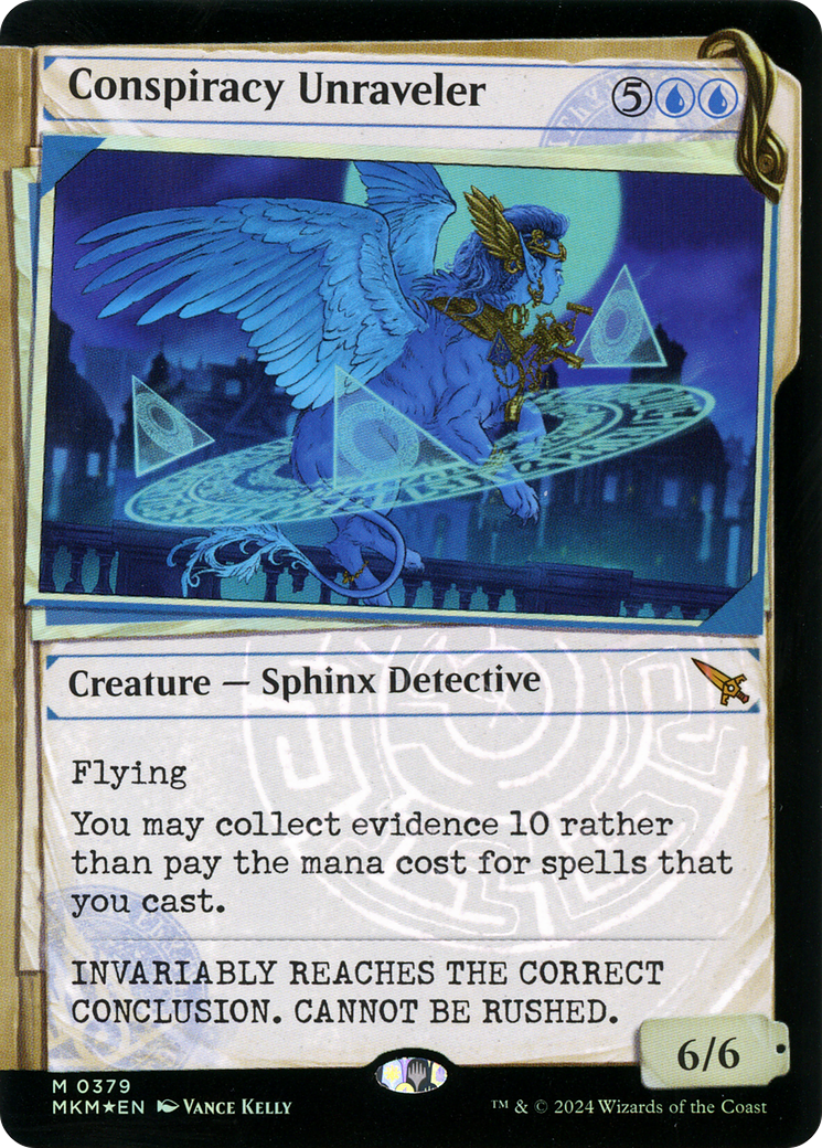 Conspiracy Unraveler - Mythic Creature — Sphinx Detective card from Murders at Karlov Manor