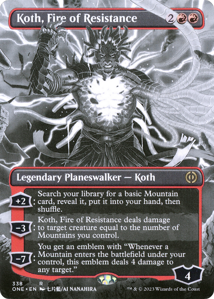 Koth, Fire of Resistance - Rare Legendary Planeswalker — Koth card from Phyrexia: All Will Be One