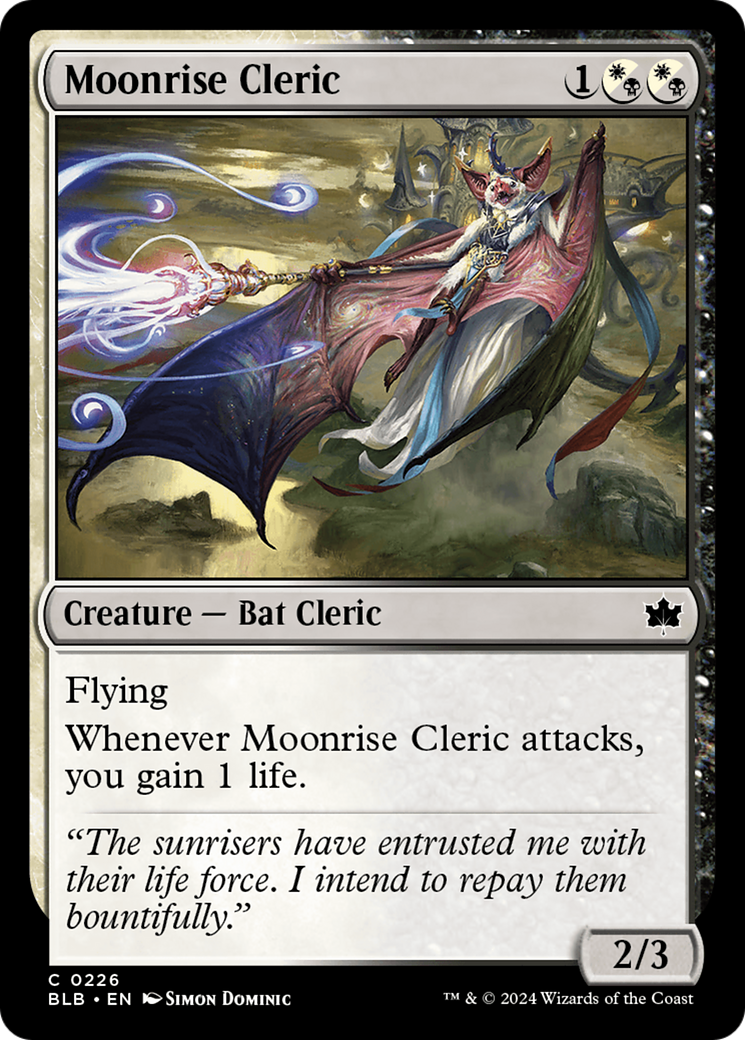 Moonrise Cleric - Common Creature — Bat Cleric card from Bloomburrow