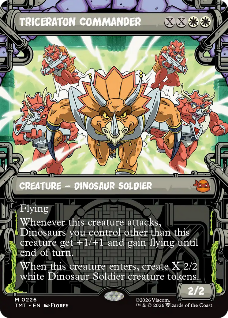 Triceraton Commander - Mythic Creature — Dinosaur Soldier card from Teenage Mutant Ninja Turtles