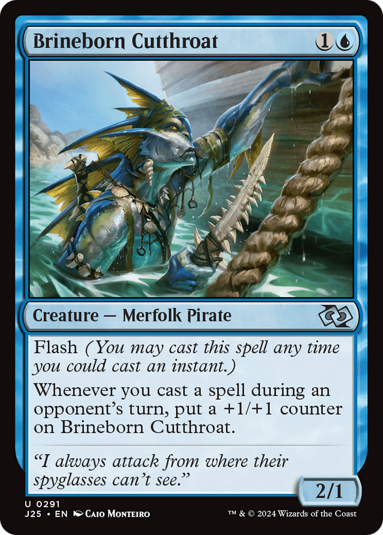 Brineborn Cutthroat - Uncommon Creature — Merfolk Pirate card from Foundations Jumpstart