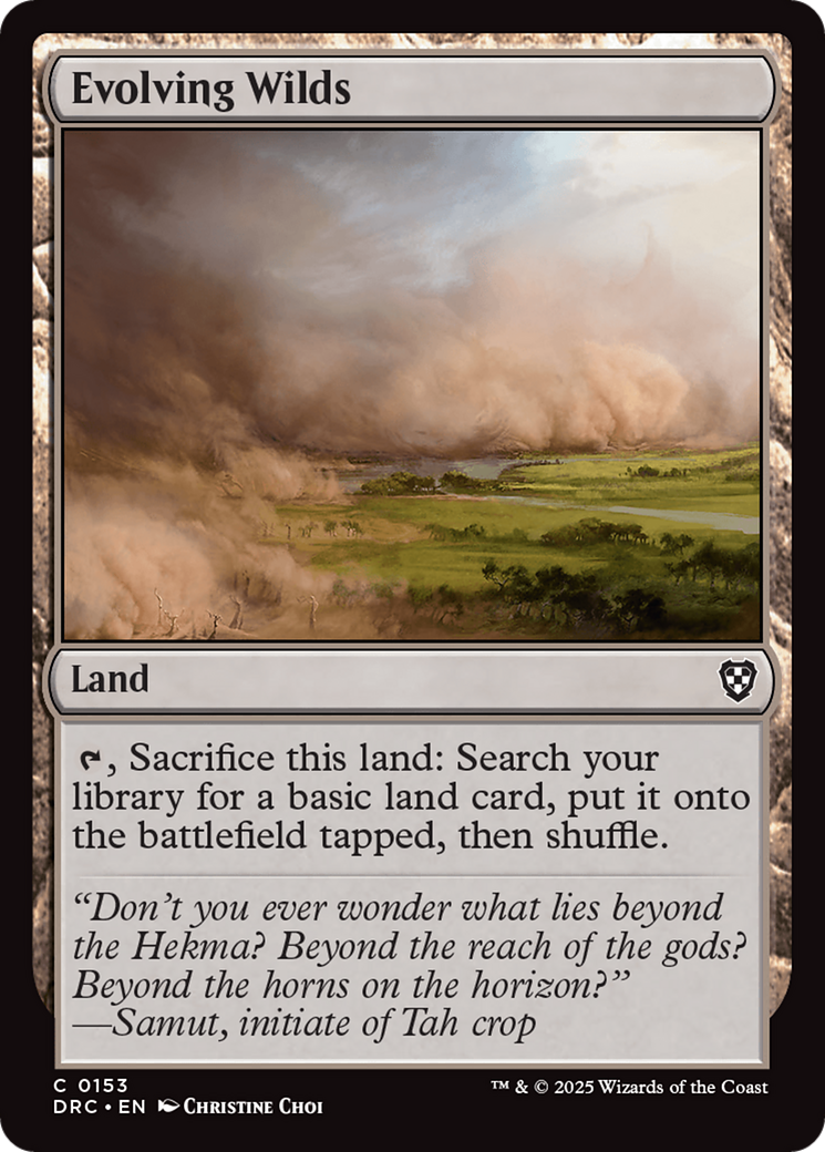 Evolving Wilds - Common Land card from Aetherdrift Commander