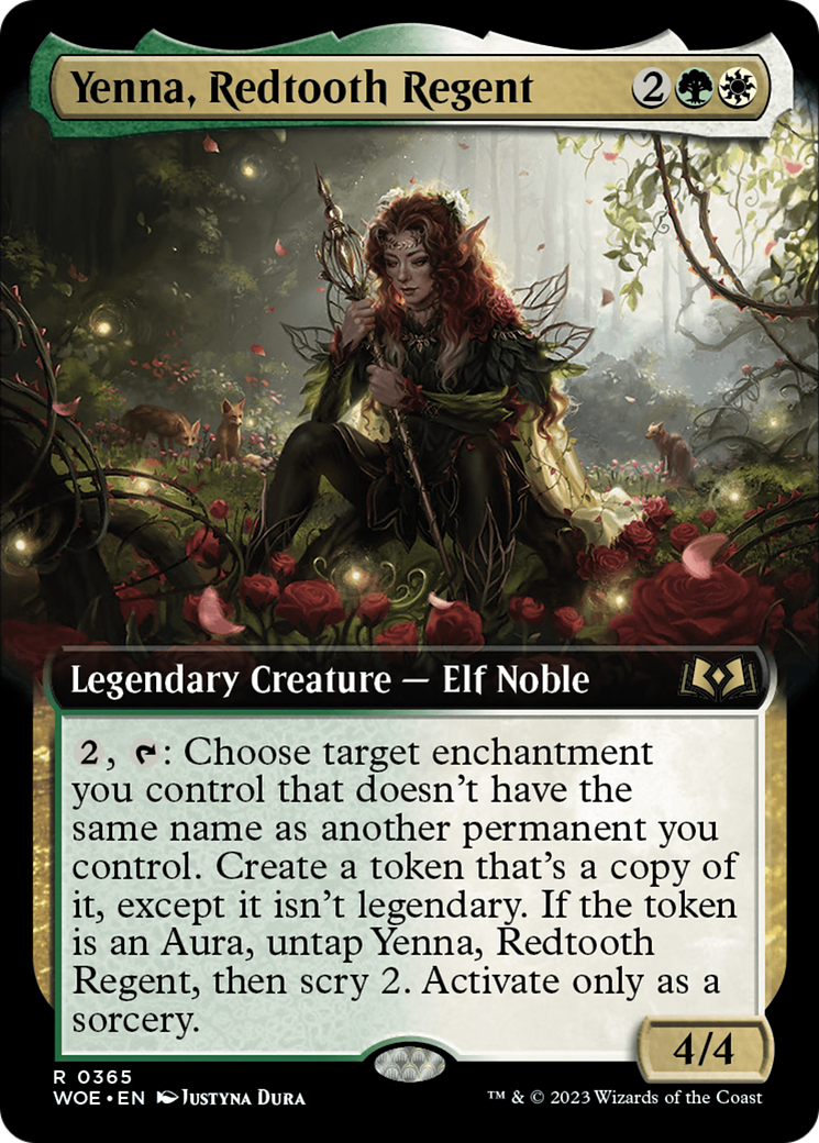 Yenna, Redtooth Regent - Rare Legendary Creature — Elf Noble card from Wilds of Eldraine