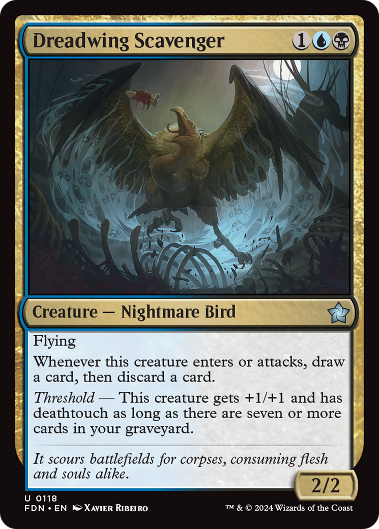 Dreadwing Scavenger - Uncommon Creature — Nightmare Bird card from Foundations