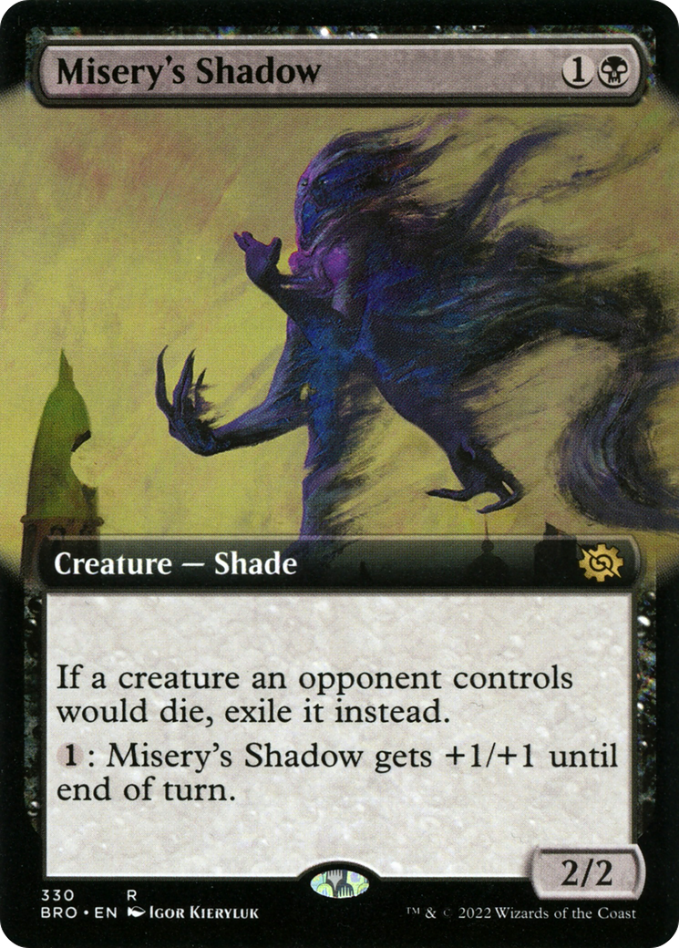Misery's Shadow - Rare Creature — Shade card from The Brothers' War