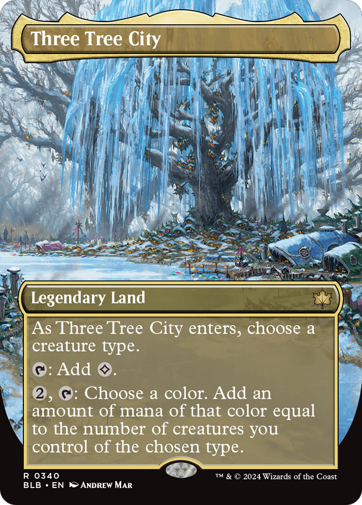 Three Tree City - Rare Legendary Land card from Bloomburrow
