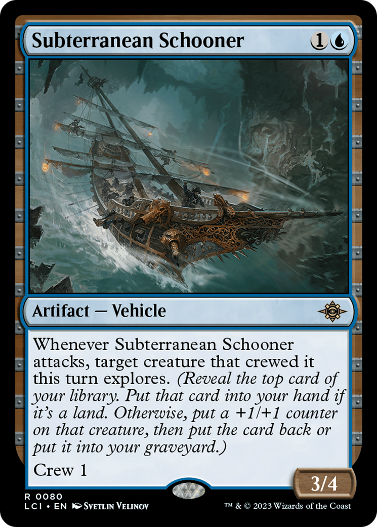 Subterranean Schooner - Rare Artifact — Vehicle card from The Lost Caverns of Ixalan
