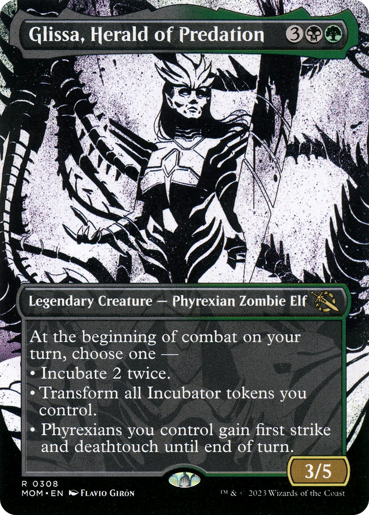Glissa, Herald of Predation - Rare Legendary Creature — Phyrexian Zombie Elf card from March of the Machine