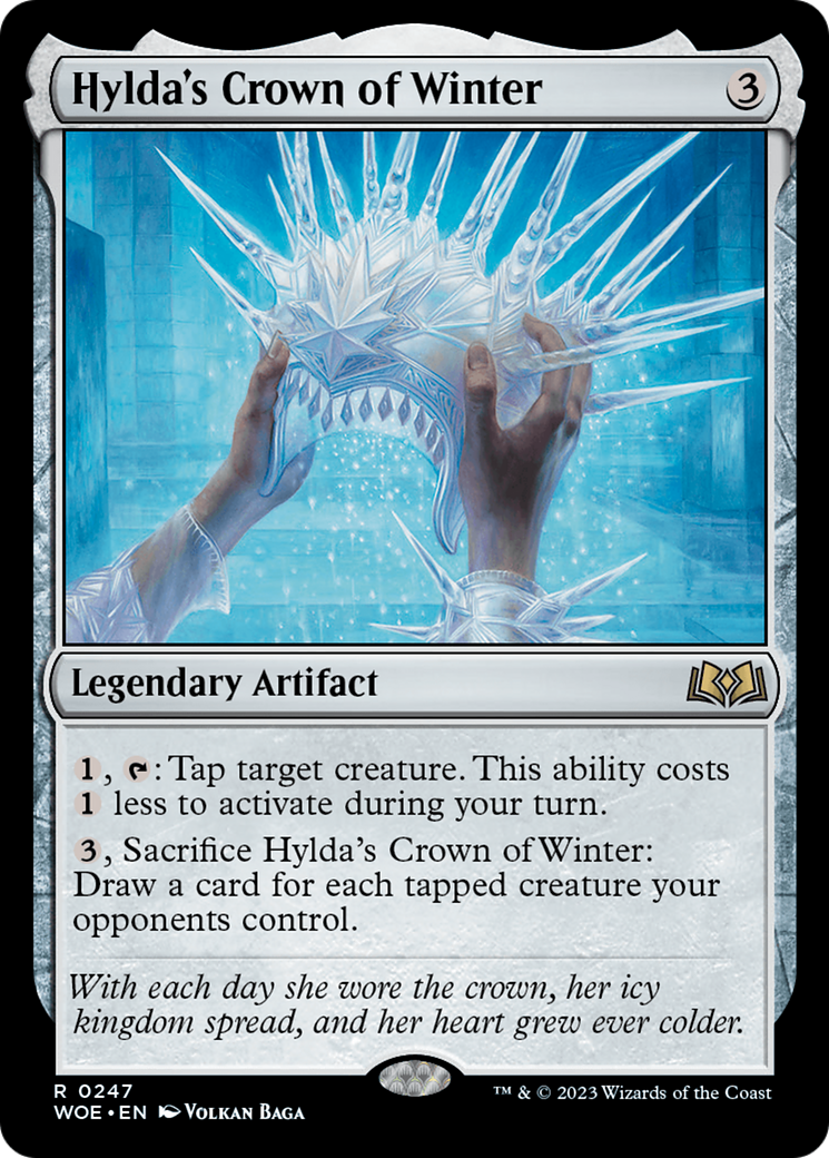 Hylda's Crown of Winter - Rare Legendary Artifact card from Wilds of Eldraine