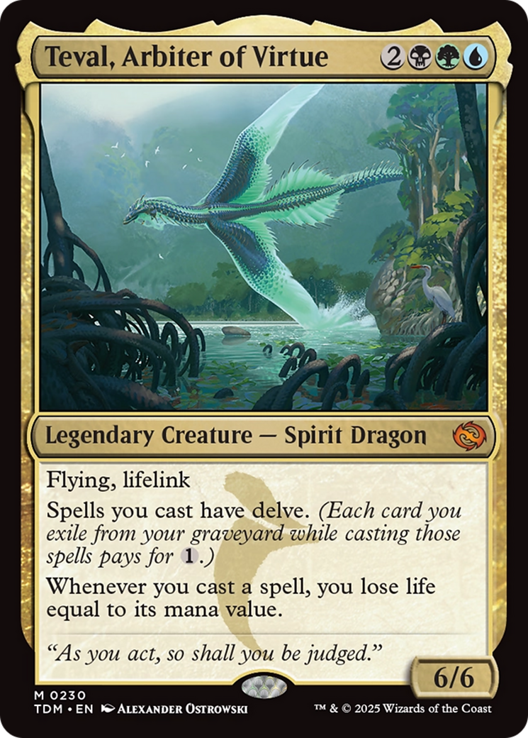 Teval, Arbiter of Virtue - Mythic Legendary Creature — Spirit Dragon card from Tarkir: Dragonstorm