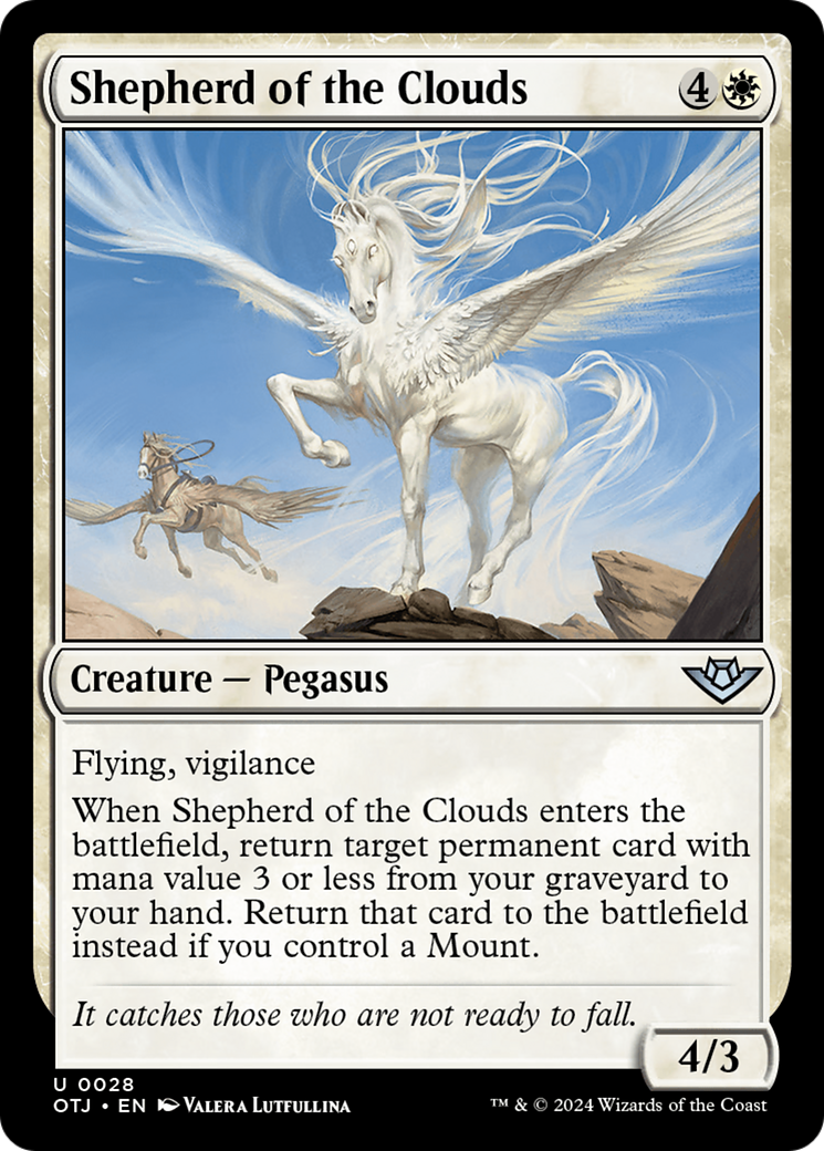Shepherd of the Clouds - Uncommon Creature — Pegasus card from Outlaws of Thunder Junction