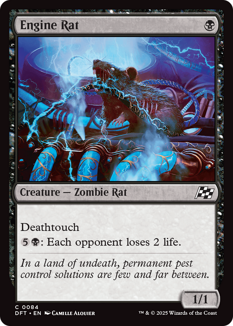 Engine Rat - Common Creature — Zombie Rat card from Aetherdrift