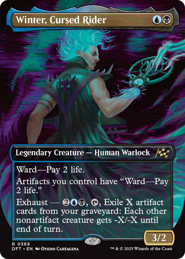 Winter, Cursed Rider - Rare Legendary Creature — Human Warlock card from Aetherdrift