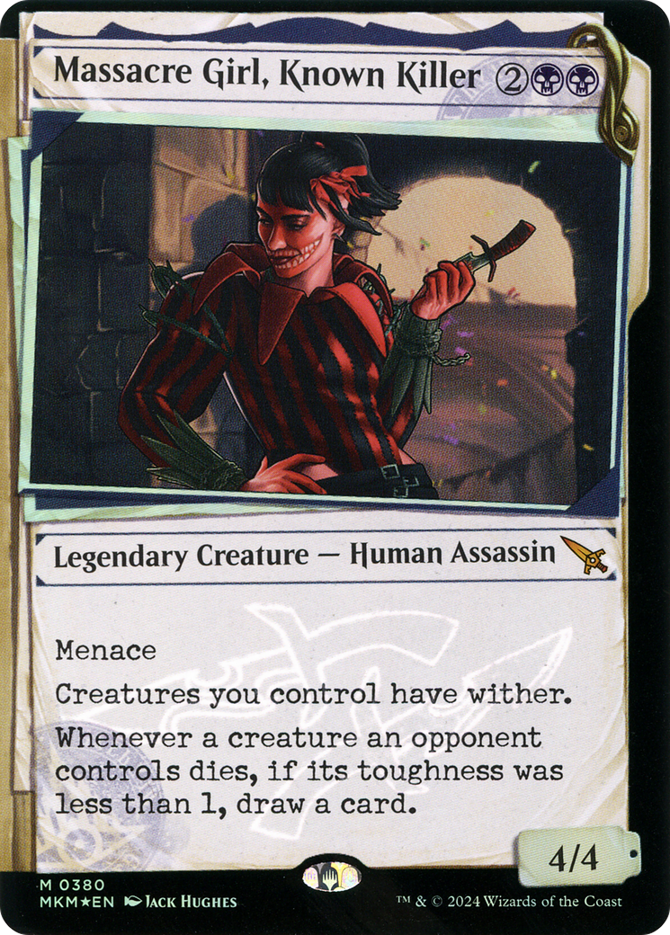 Massacre Girl, Known Killer - Mythic Legendary Creature — Human Assassin card from Murders at Karlov Manor