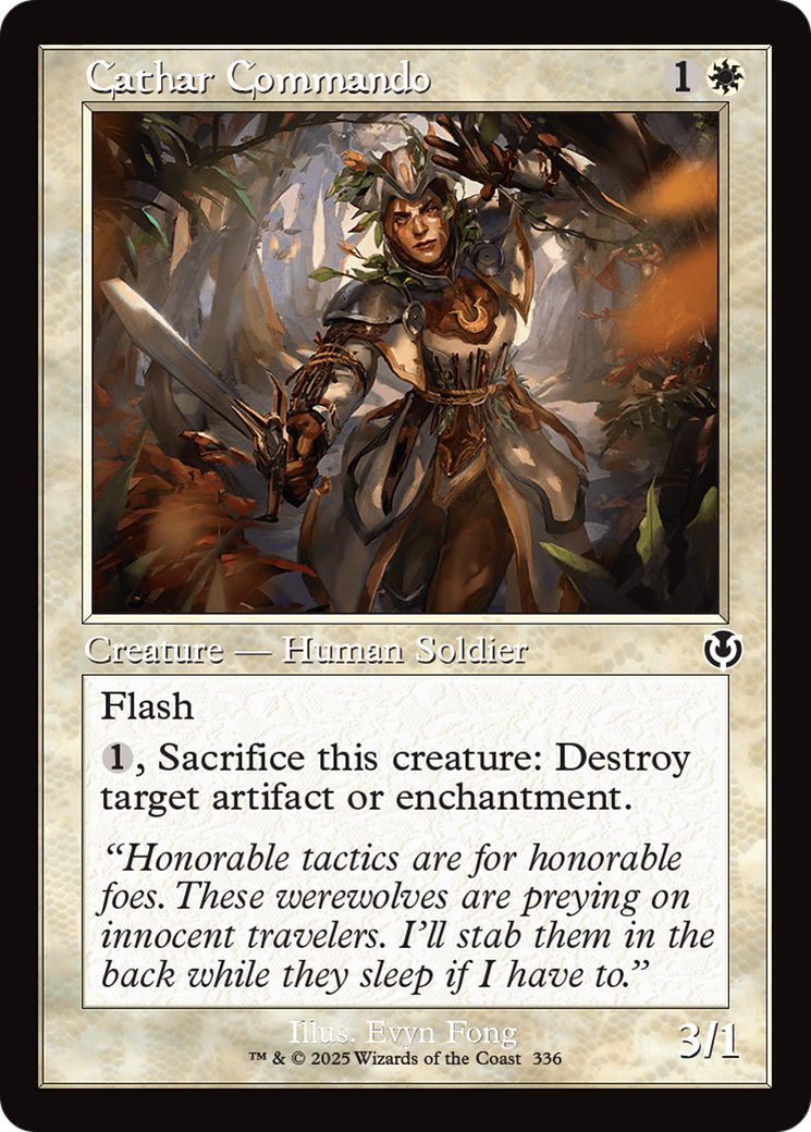 Cathar Commando - Common Creature — Human Soldier card from Innistrad Remastered