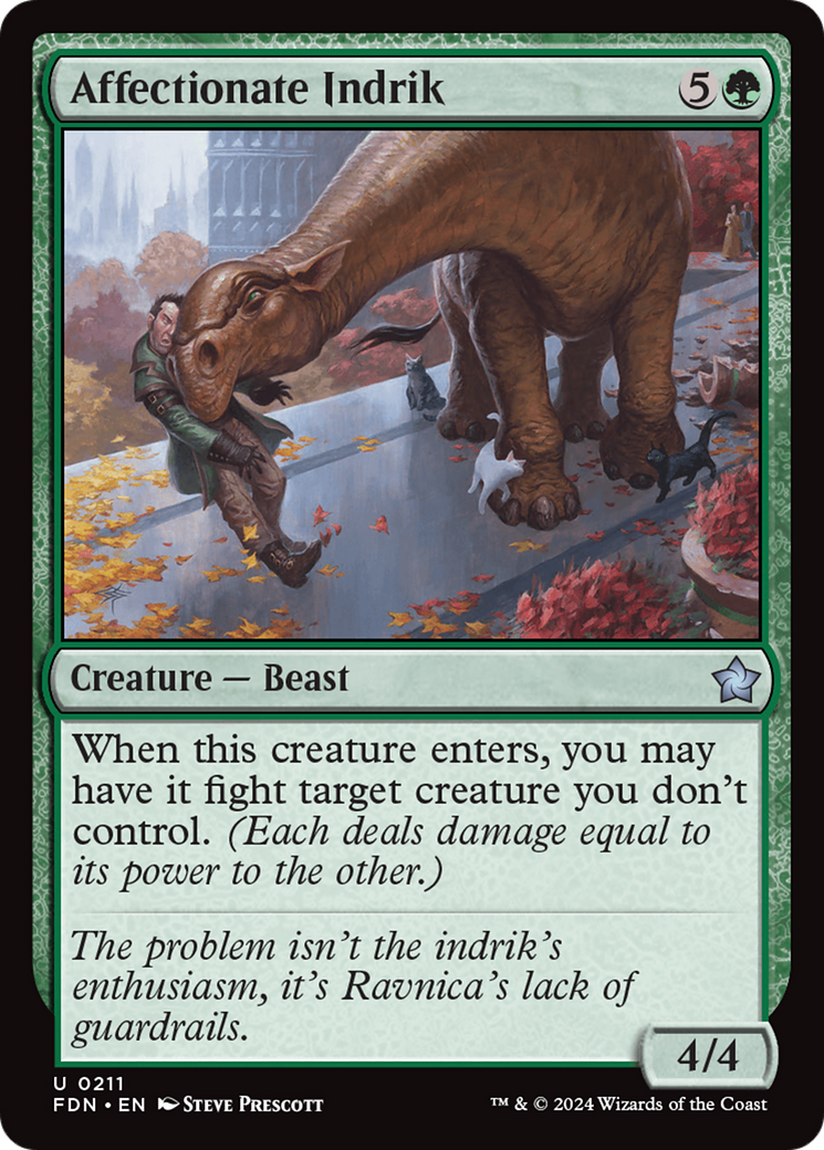 Affectionate Indrik - Uncommon Creature — Beast card from Foundations
