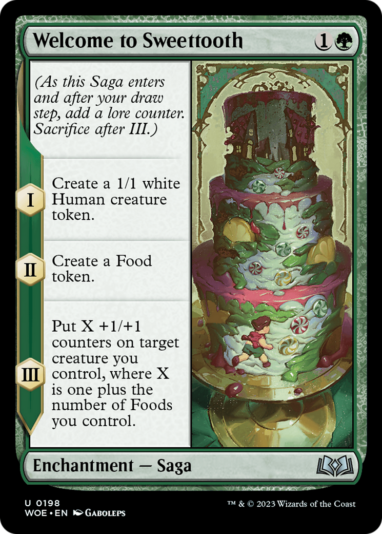 Welcome to Sweettooth - Uncommon Enchantment — Saga card from Wilds of Eldraine