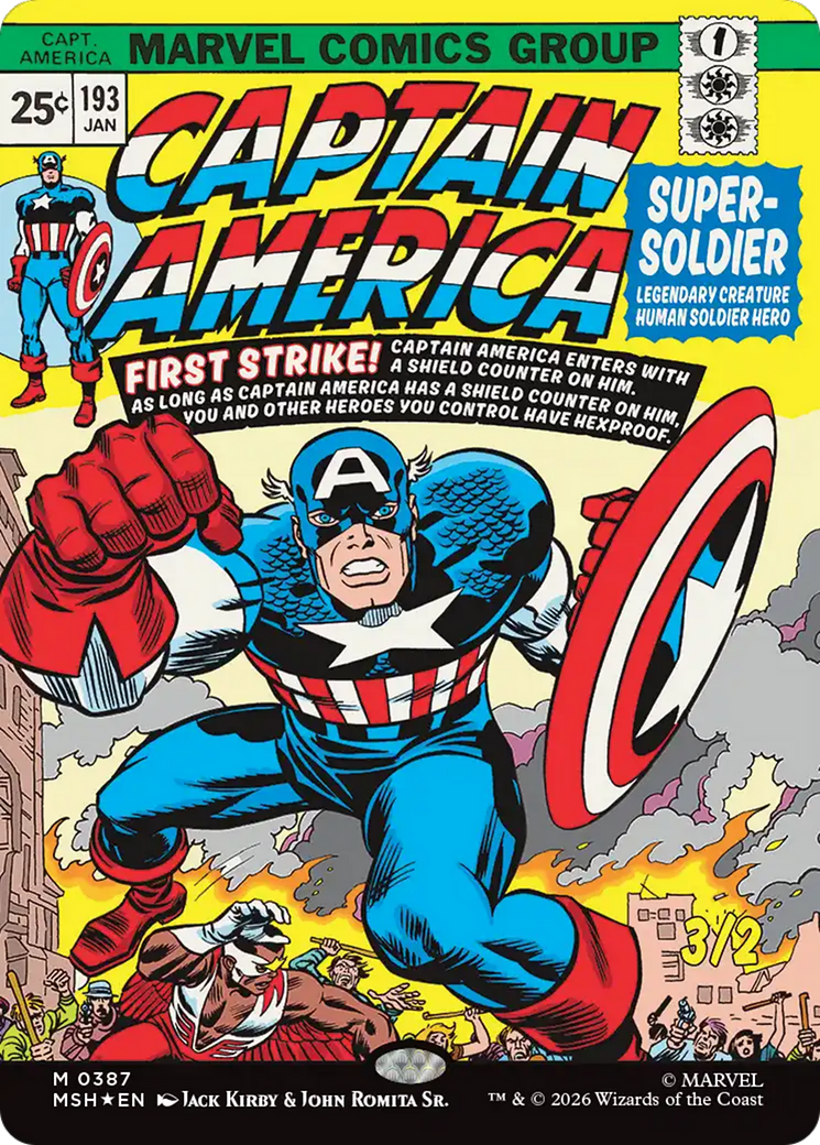 Captain America, Super-Soldier - Mythic Legendary Creature — Human Soldier Hero card from Marvel Super Heroes