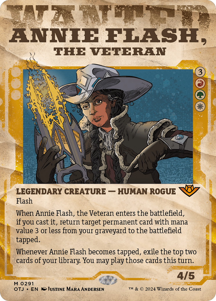 Annie Flash, the Veteran - Mythic Legendary Creature — Human Rogue card from Outlaws of Thunder Junction