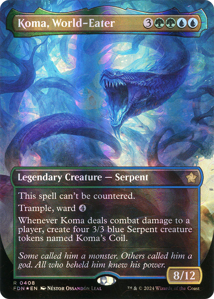 Koma, World-Eater - Rare Legendary Creature — Serpent card from Foundations