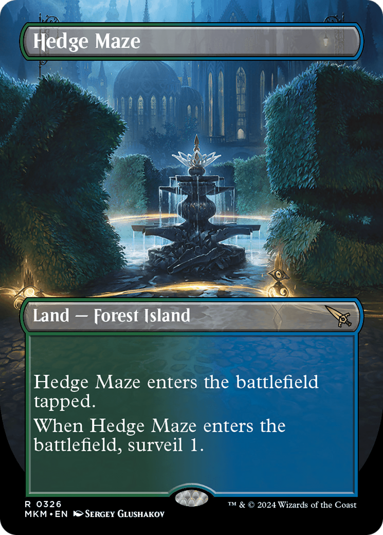 Hedge Maze - Rare Land — Forest Island card from Murders at Karlov Manor