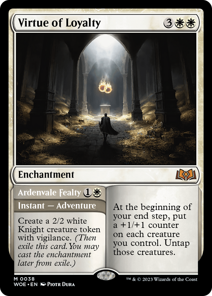 Virtue of Loyalty // Ardenvale Fealty - Mythic Enchantment card from Wilds of Eldraine
