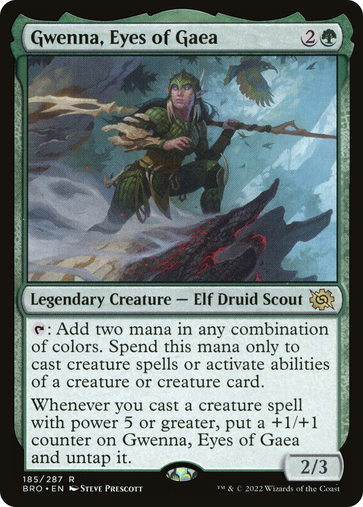 Gwenna, Eyes of Gaea - Rare Legendary Creature — Elf Druid Scout card from The Brothers' War