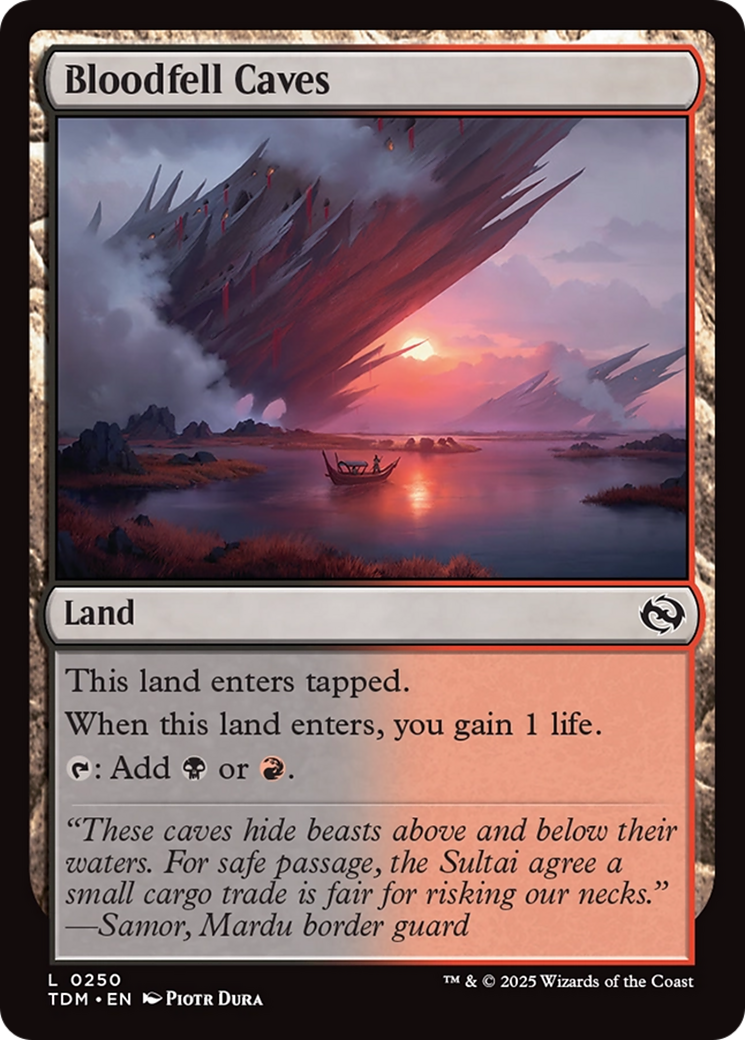 Bloodfell Caves - Common Land card from Tarkir: Dragonstorm