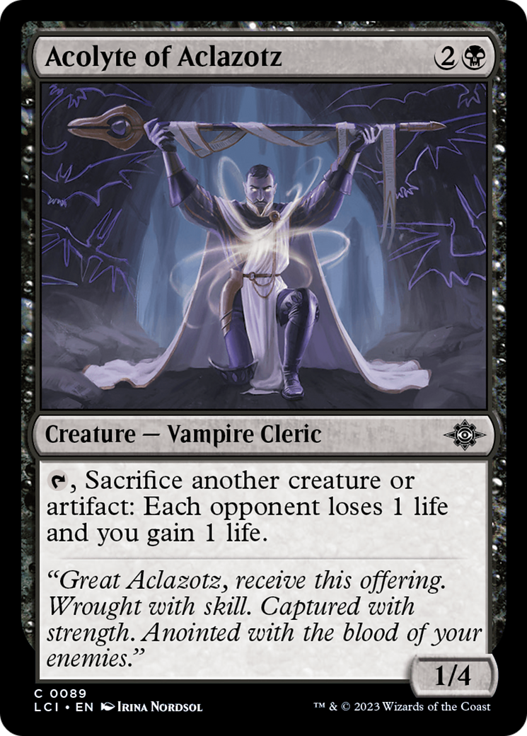 Acolyte of Aclazotz - Common Creature — Vampire Cleric card from The Lost Caverns of Ixalan