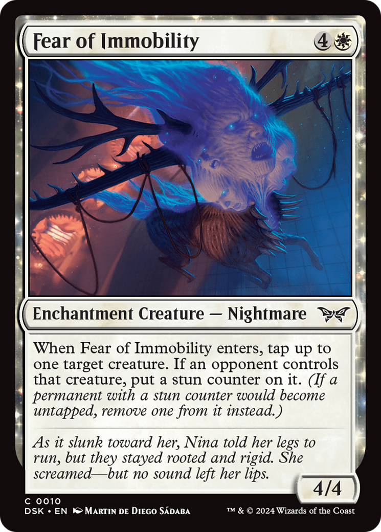 Fear of Immobility - Common Enchantment Creature — Nightmare card from Duskmourn: House of Horror