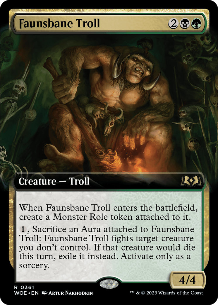 Faunsbane Troll - Rare Creature — Troll card from Wilds of Eldraine