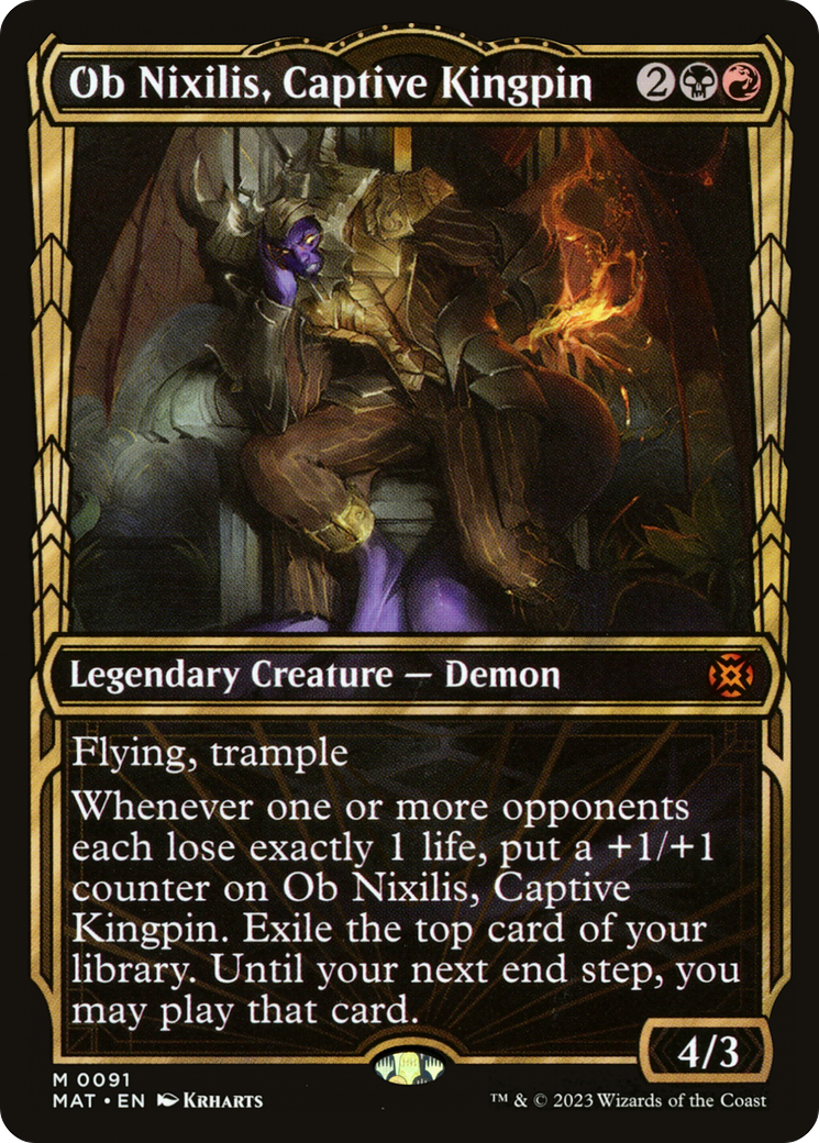 Ob Nixilis, Captive Kingpin - Mythic Legendary Creature — Demon card from March of the Machine: The Aftermath