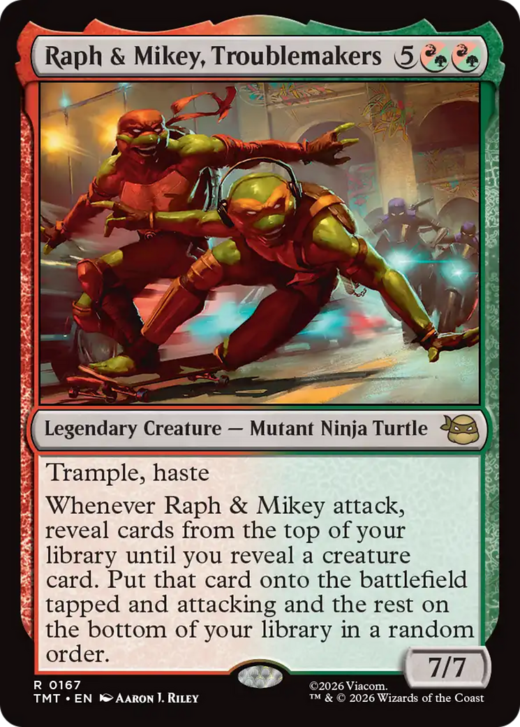 Raph & Mikey, Troublemakers - Rare Legendary Creature — Mutant Ninja Turtle card from Teenage Mutant Ninja Turtles