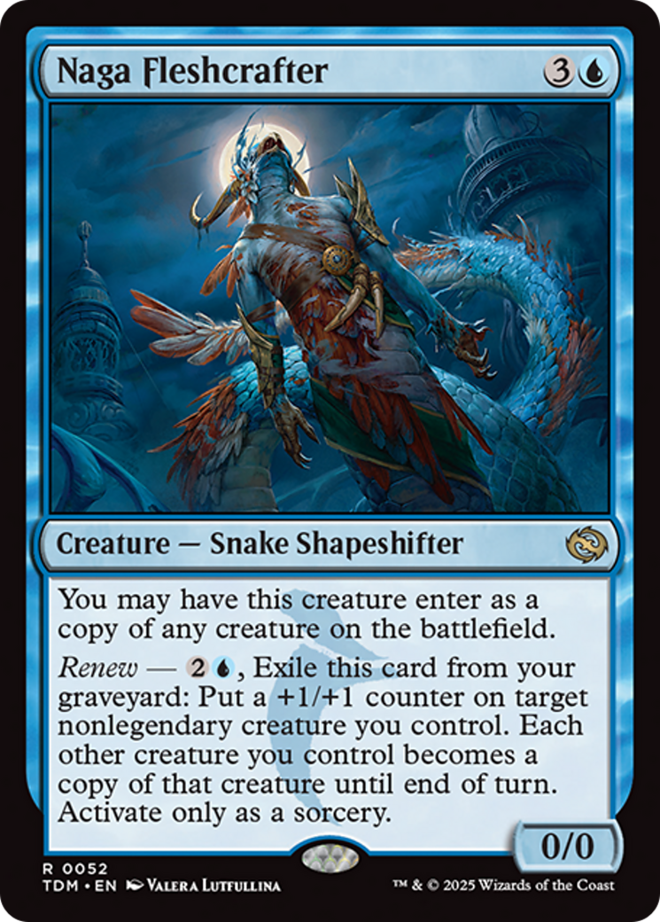 Naga Fleshcrafter - Rare Creature — Snake Shapeshifter card from Tarkir: Dragonstorm