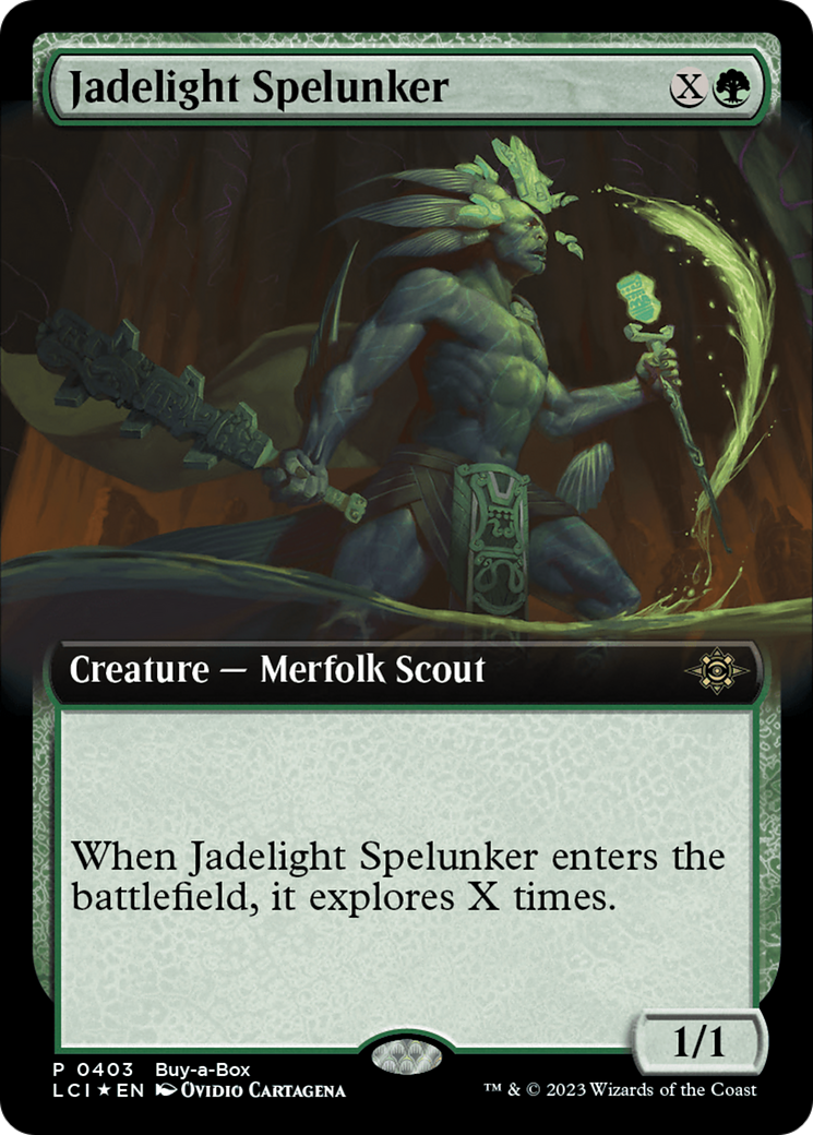 Jadelight Spelunker - Rare Creature — Merfolk Scout card from The Lost Caverns of Ixalan