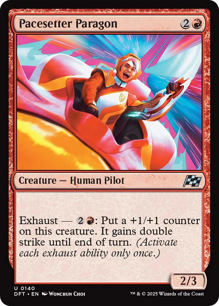 Pacesetter Paragon - Uncommon Creature — Human Pilot card from Aetherdrift