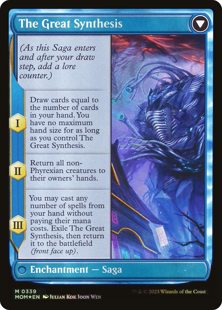 Back face of Jin-Gitaxias // The Great Synthesis - Enchantment — Saga card