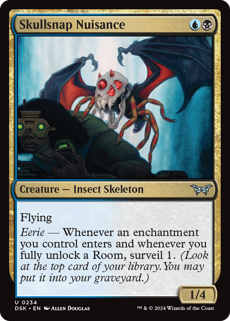 Skullsnap Nuisance - Uncommon Creature — Insect Skeleton card from Duskmourn: House of Horror