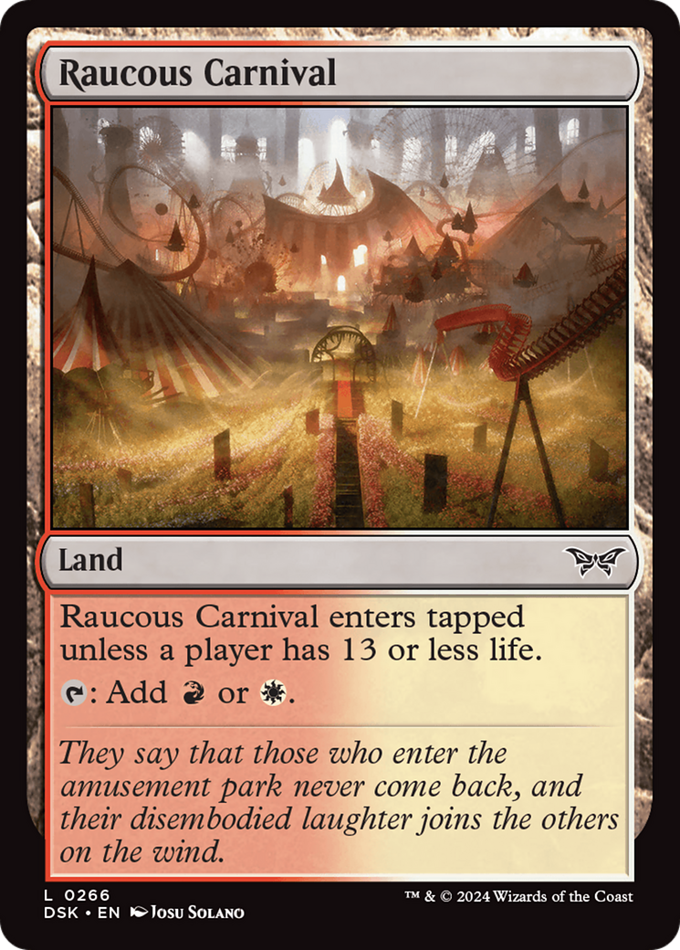 Raucous Carnival - Common Land card from Duskmourn: House of Horror