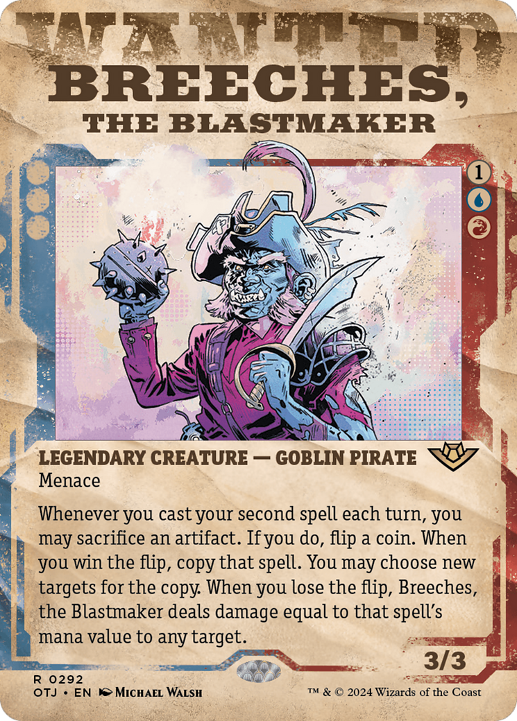 Breeches, the Blastmaker - Rare Legendary Creature — Goblin Pirate card from Outlaws of Thunder Junction