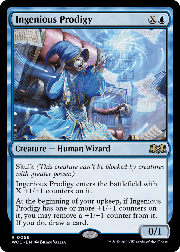 Ingenious Prodigy - Rare Creature — Human Wizard card from Wilds of Eldraine
