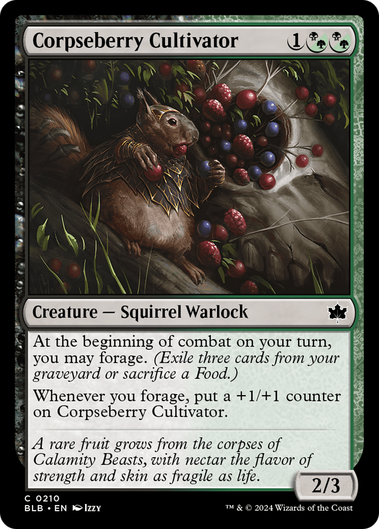 Corpseberry Cultivator - Common Creature — Squirrel Warlock card from Bloomburrow