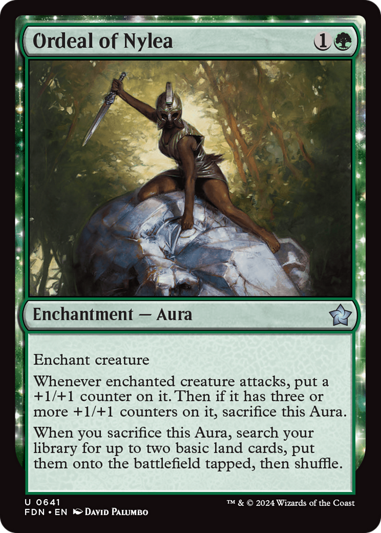 Ordeal of Nylea - Uncommon Enchantment — Aura card from Foundations