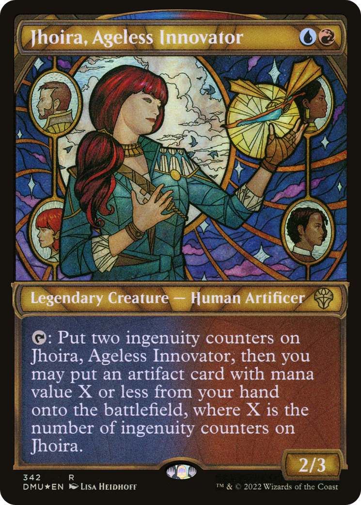 Jhoira, Ageless Innovator - Rare Legendary Creature — Human Artificer card from Dominaria United