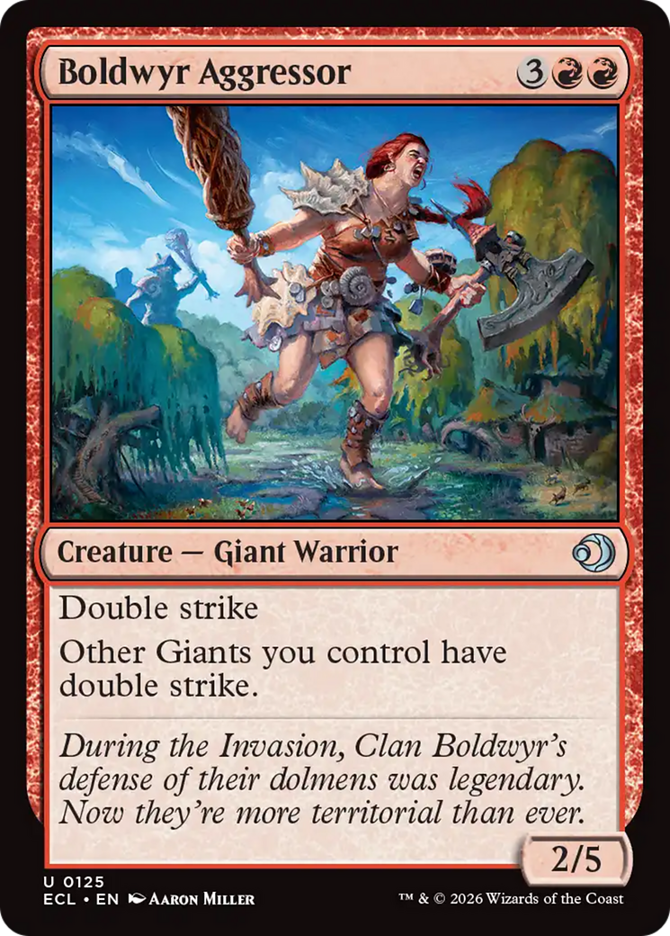 Boldwyr Aggressor - Uncommon Creature — Giant Warrior card from Lorwyn Eclipsed