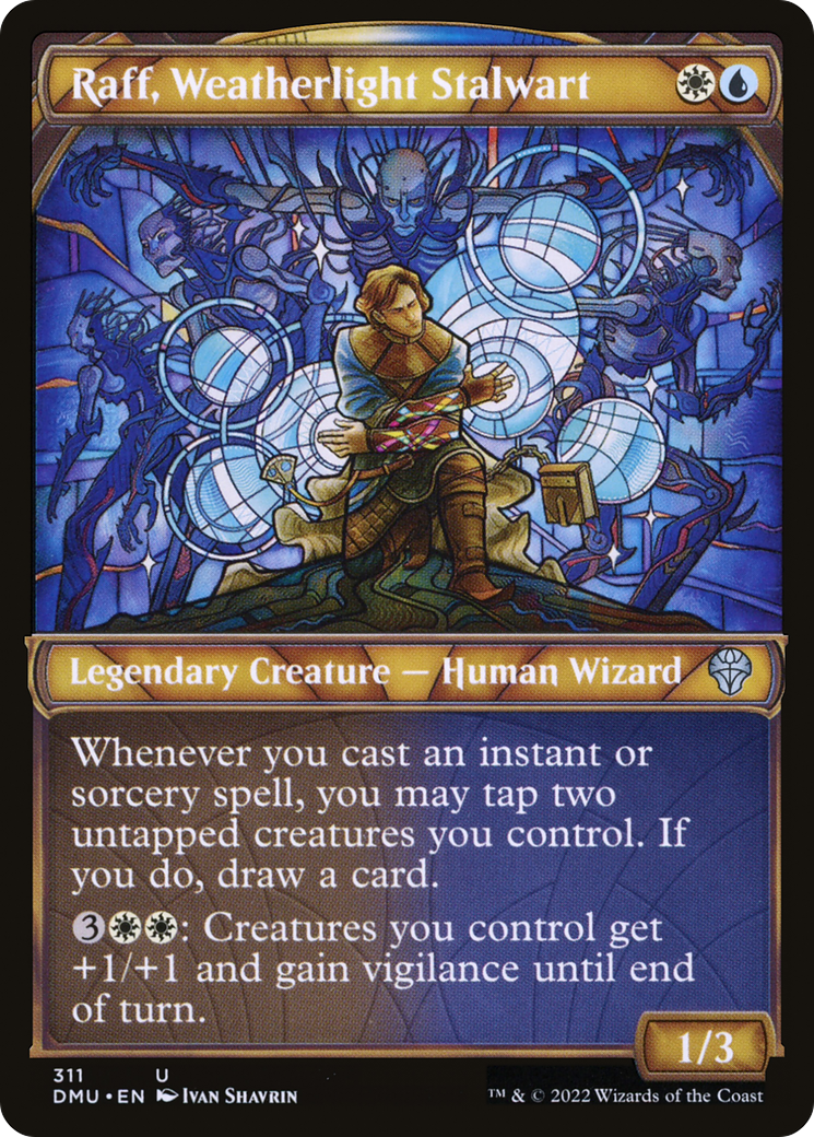 Raff, Weatherlight Stalwart - Uncommon Legendary Creature — Human Wizard card from Dominaria United