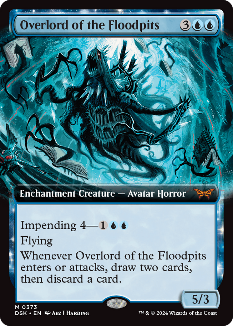 Overlord of the Floodpits - Mythic Enchantment Creature — Avatar Horror card from Duskmourn: House of Horror