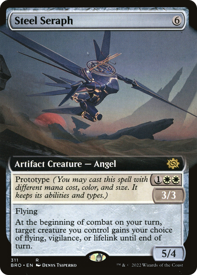Steel Seraph - Rare Artifact Creature — Angel card from The Brothers' War